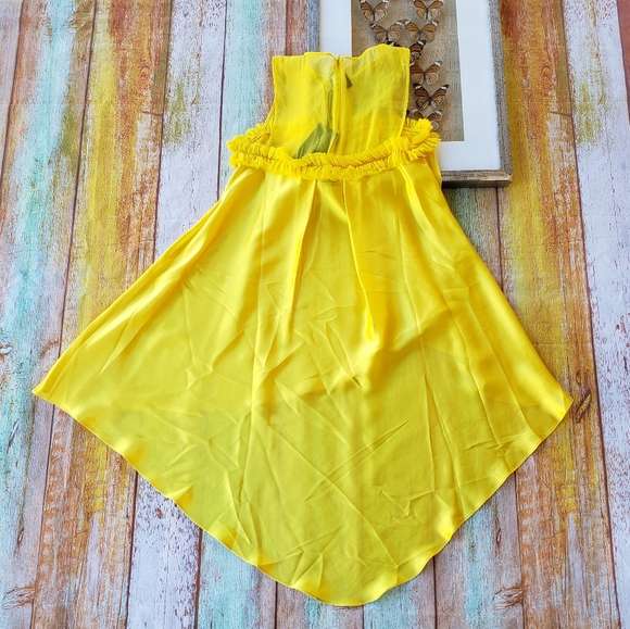 Thomas Wylde Yellow Silk Asymmetrical Shift Dress - Picture 5 of 7